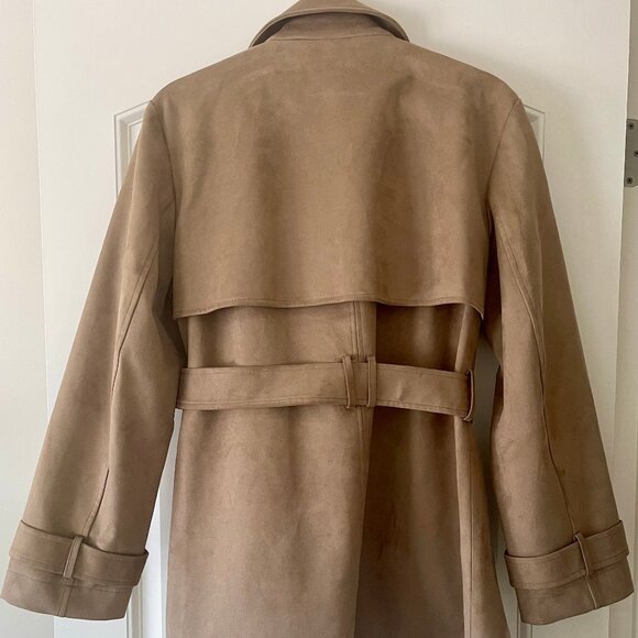 NWT Zara Faux Suede Trench Coat - Picture 3 of 8